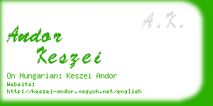 andor keszei business card